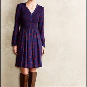 Anthropologie Maeve Heart Print Dress XL